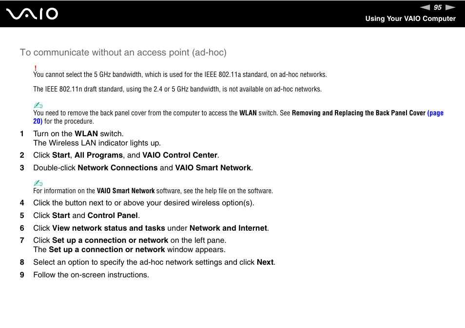 Sony VAIO V G C - LT 2 0 User Manual | Page 95 / 197