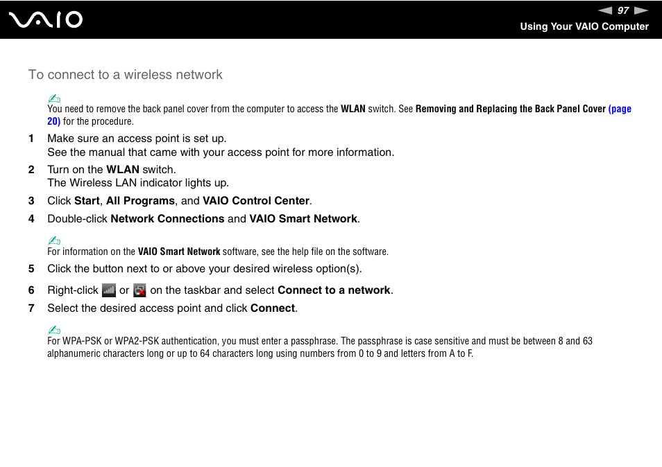 Sony VAIO V G C - LT 2 0 User Manual | Page 97 / 197