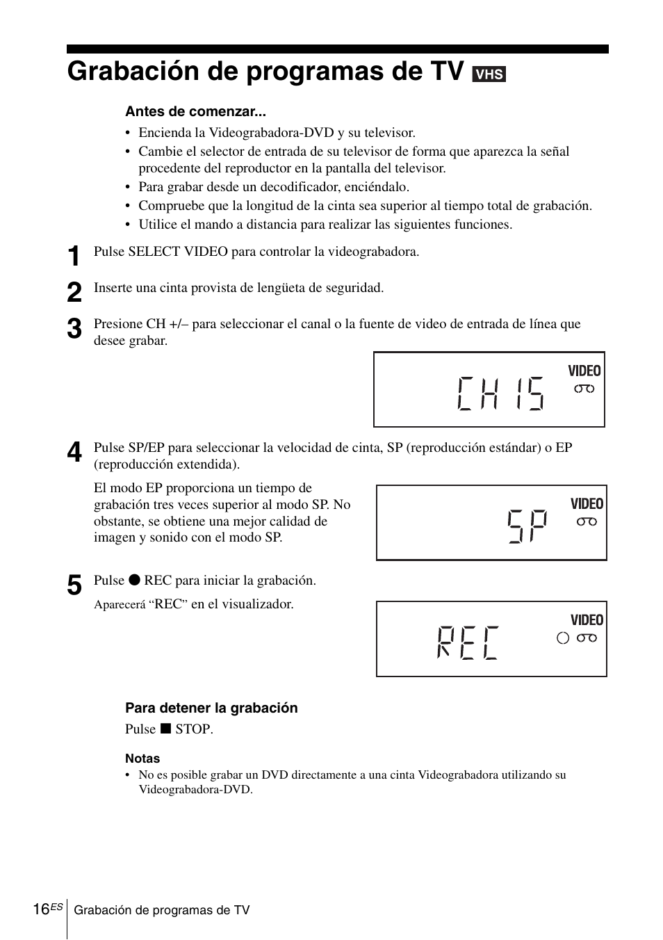 Grabación de programas de tv | Sony SLV-D370P User Manual | Page 130 / 132