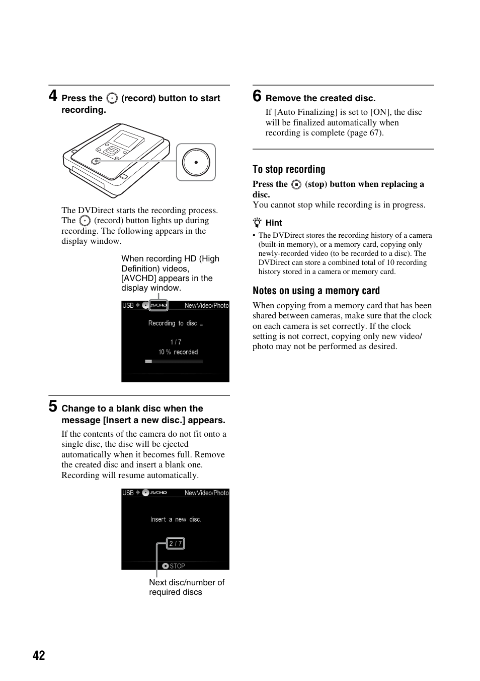 Sony VRD-MC10 User Manual | Page 42 / 84