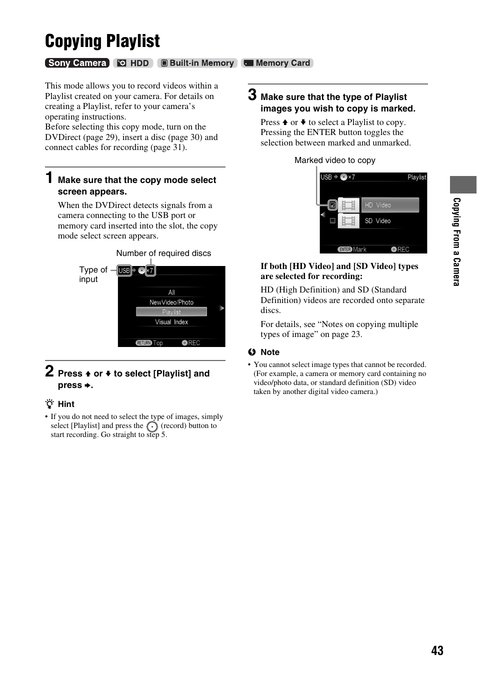 Copying playlist | Sony VRD-MC10 User Manual | Page 43 / 84