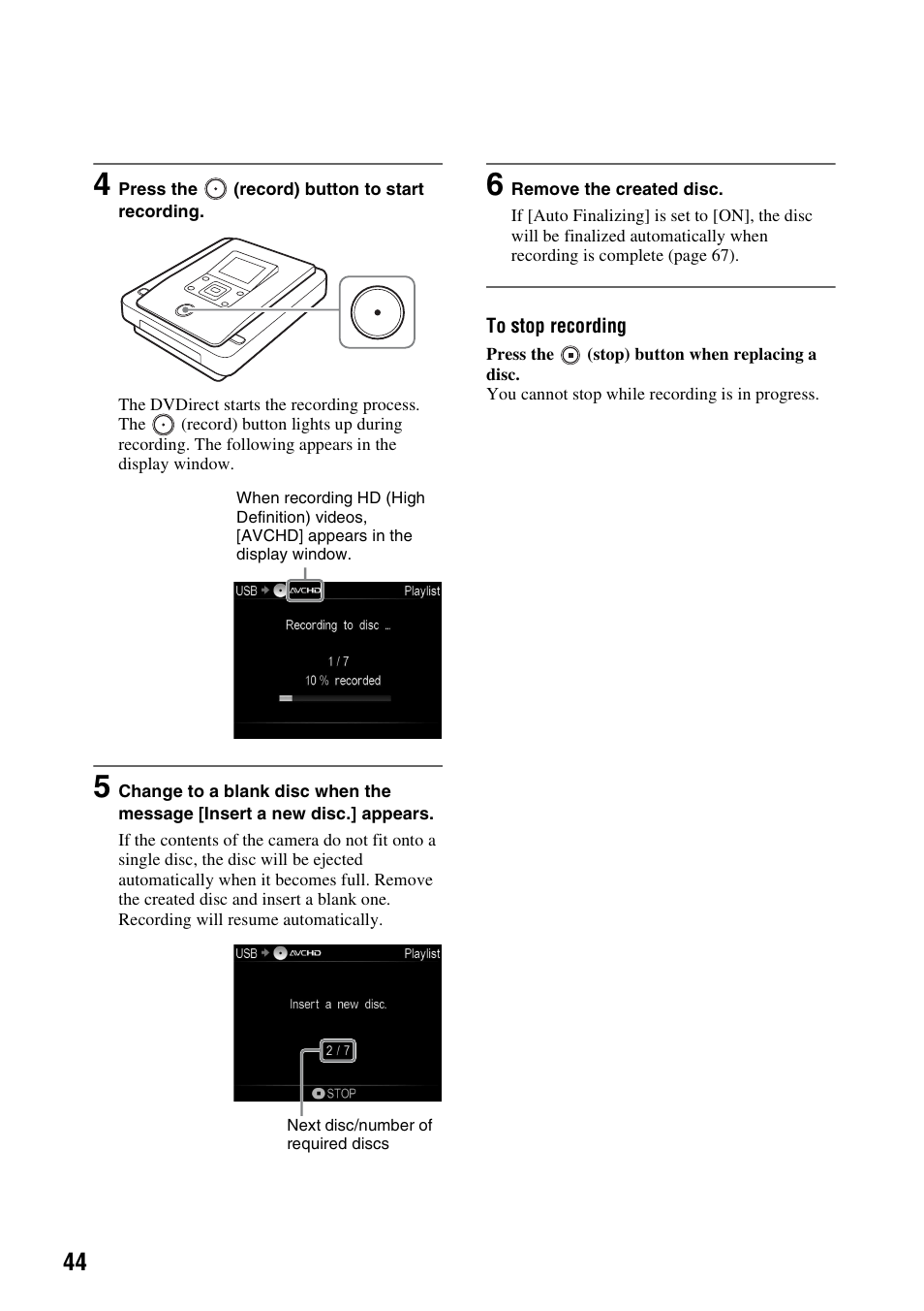 Sony VRD-MC10 User Manual | Page 44 / 84