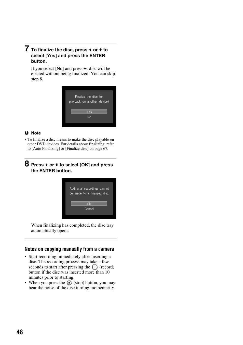 Sony VRD-MC10 User Manual | Page 48 / 84