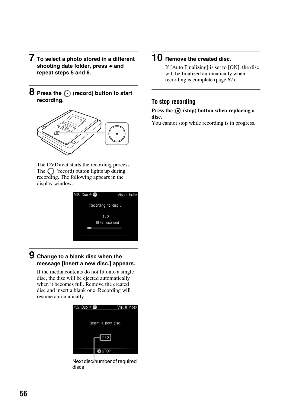 Sony VRD-MC10 User Manual | Page 56 / 84