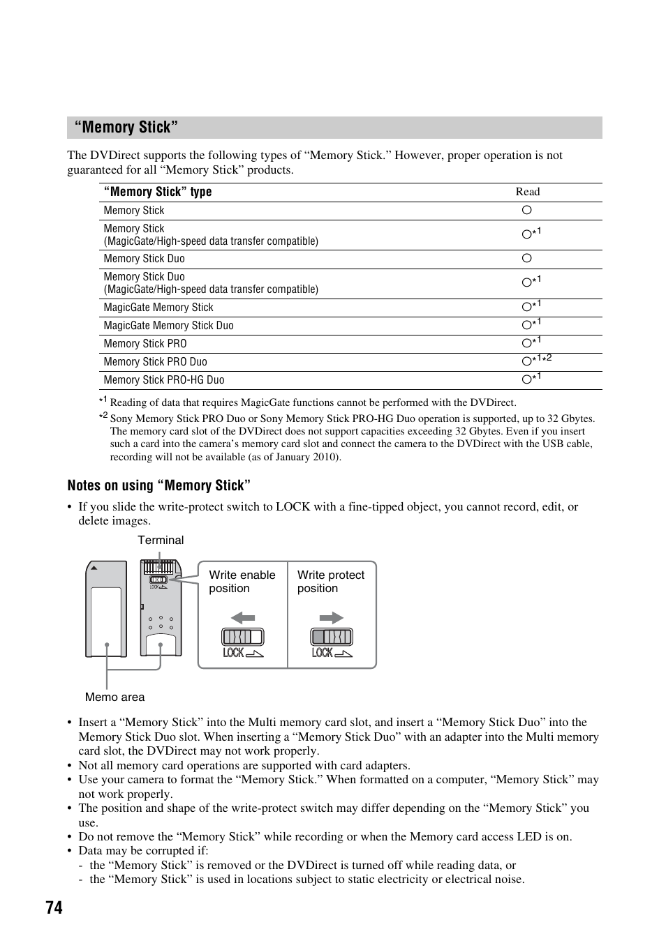 Sony VRD-MC10 User Manual | Page 74 / 84