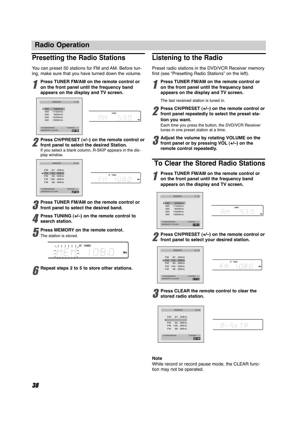 Radio operation presetting the radio stations, Listening to the radio | Sony HT-V700DP User Manual | Page 38 / 48
