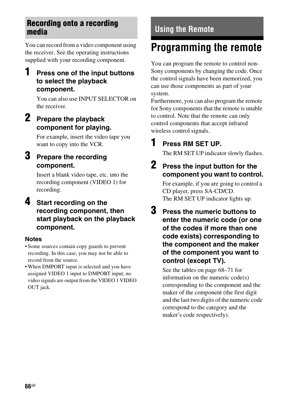 Using the remote, Programming the remote | Sony HT-DDW890 User Manual | Page 66 / 80