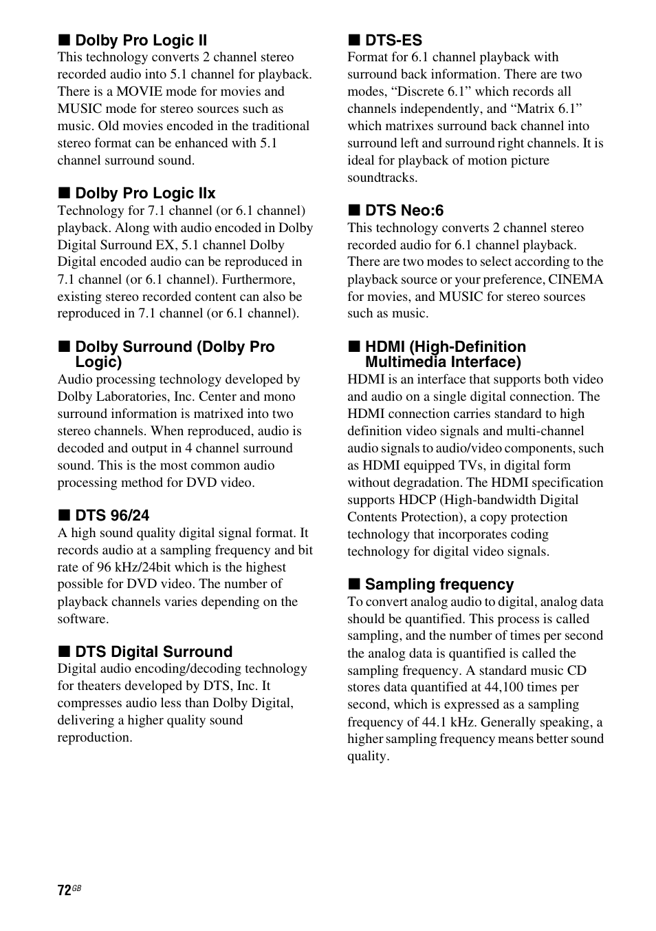 Sony HT-DDW890 User Manual | Page 72 / 80
