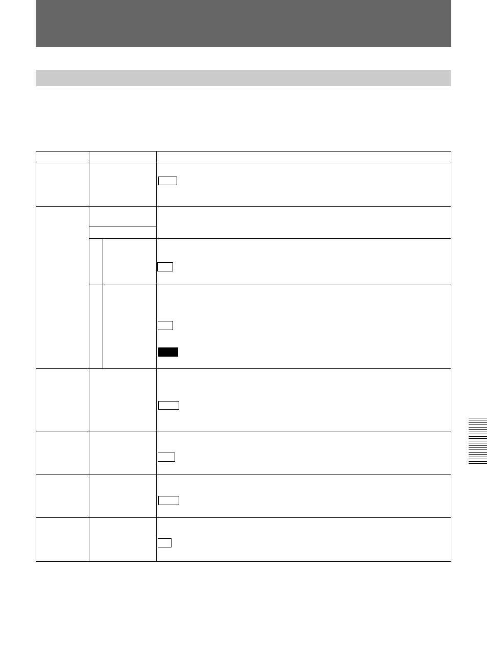 Extended menu, Items in the extended menu | Sony DSR-2000 User Manual | Page 113 / 160