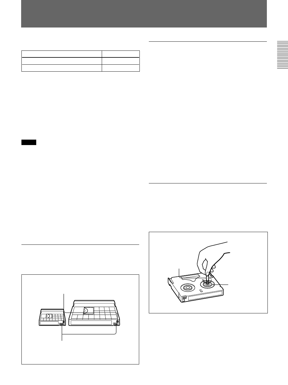 Usable cassettes, Dvcam cassettes, Checking the tape for slack | Sony DSR-2000 User Manual | Page 33 / 160