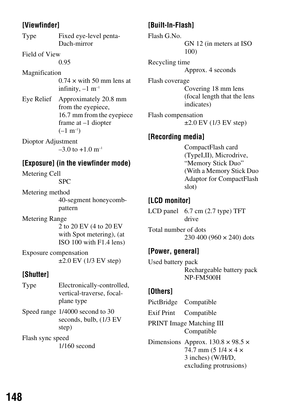 Sony 3-287-969-15 (1) User Manual | Page 148 / 167