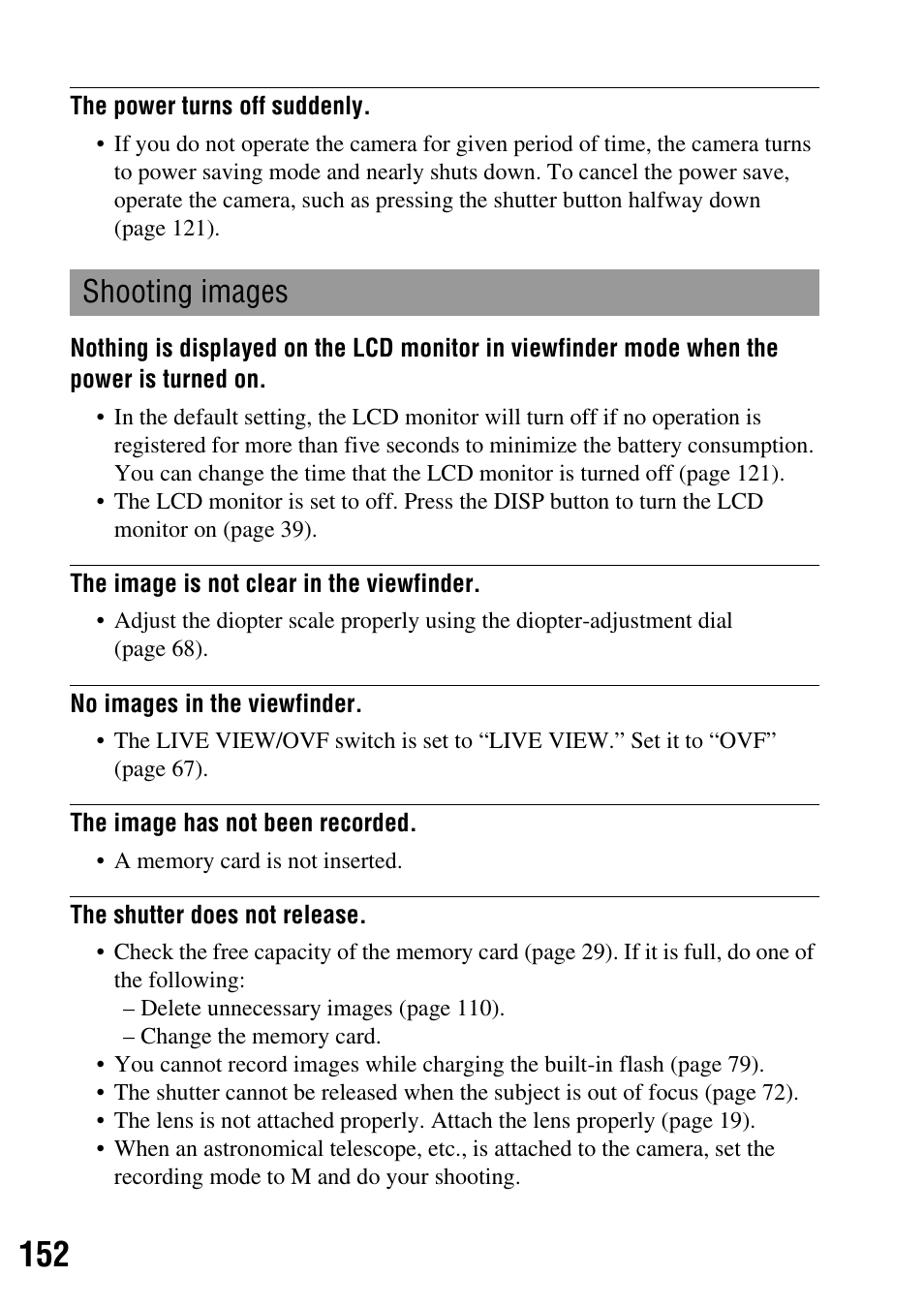 Shooting images | Sony 3-287-969-15 (1) User Manual | Page 152 / 167