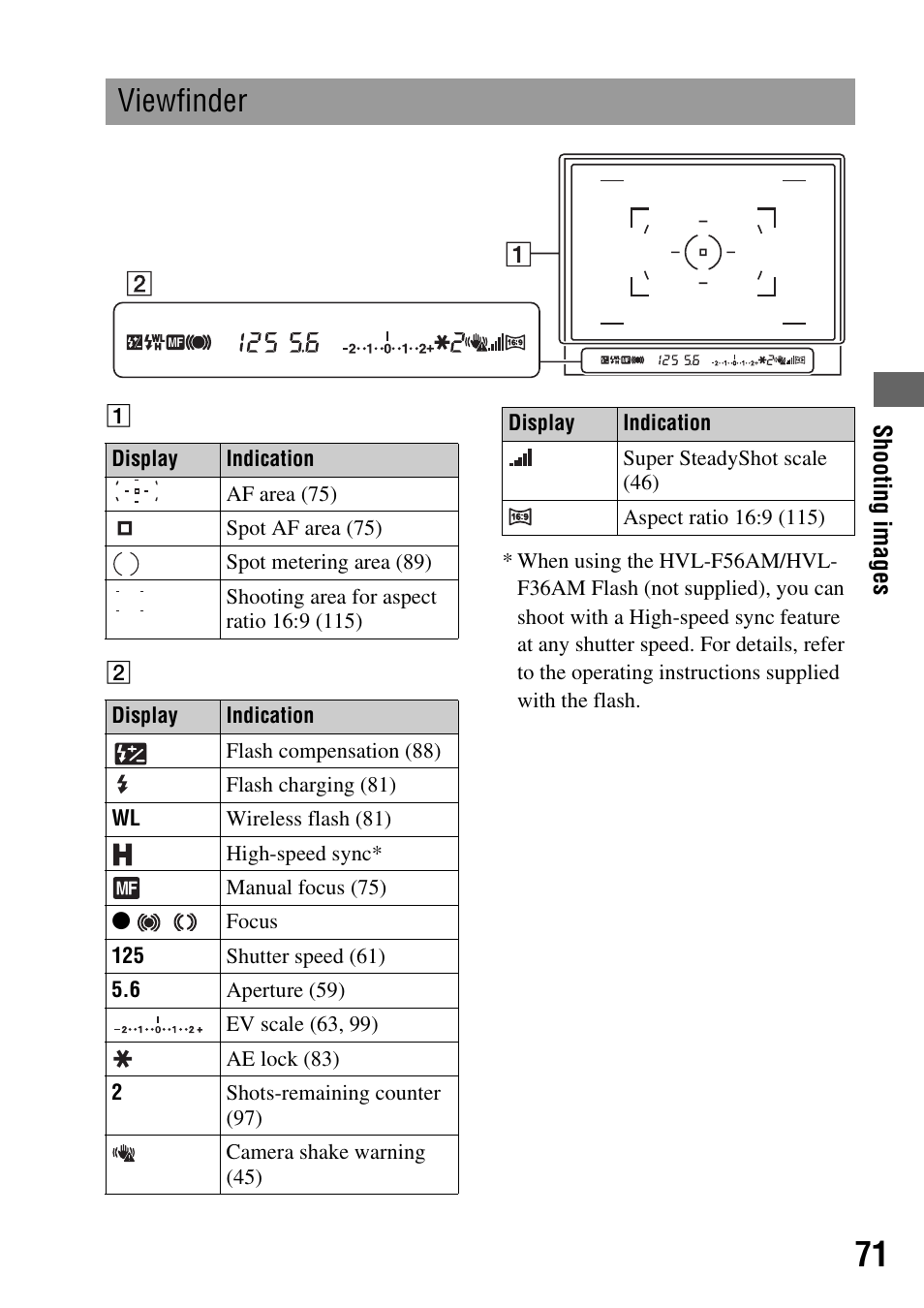 Viewfinder | Sony 3-287-969-15 (1) User Manual | Page 71 / 167