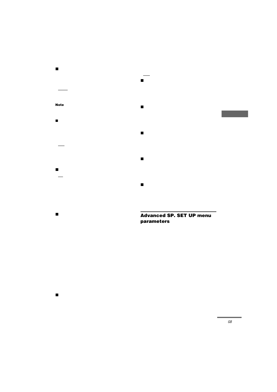 Note, X dc p.linearizer (phase linearlizing), Advanced sp. set up menu parameters | Sony STR-DA2000ES User Manual | Page 41 / 60