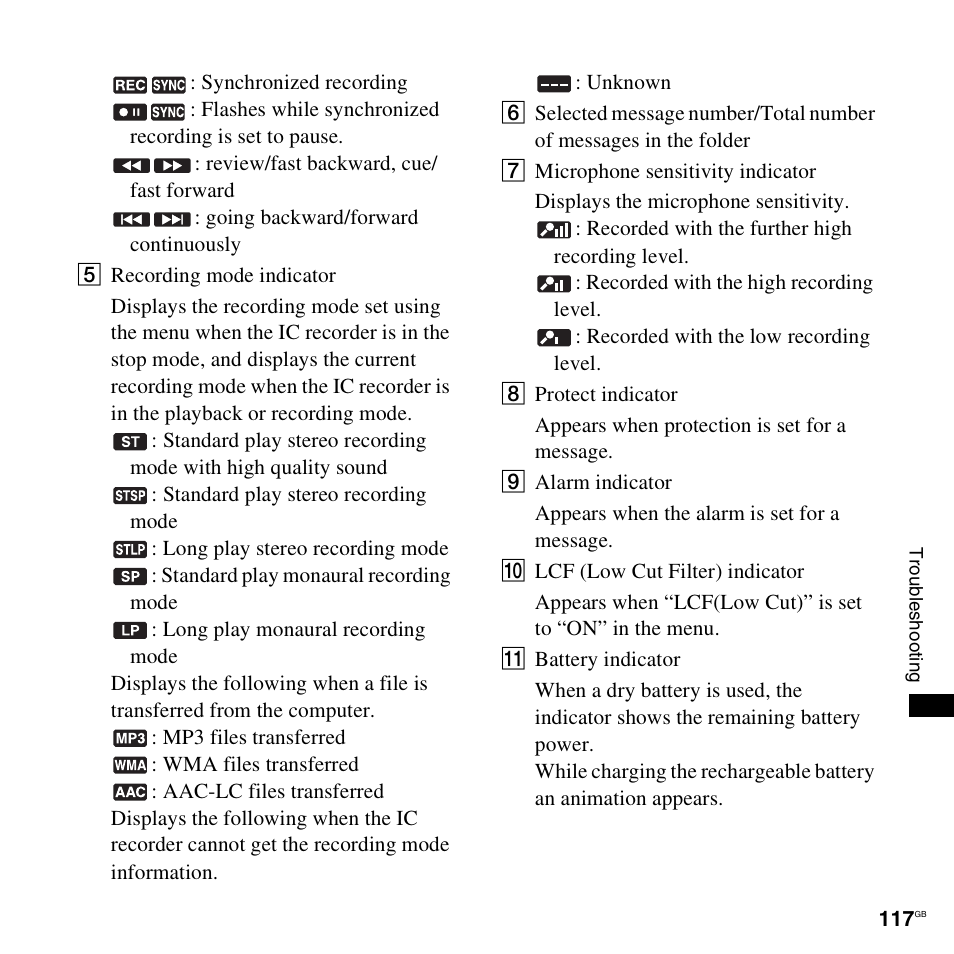 Sony ICD-UX300F User Manual | Page 117 / 124