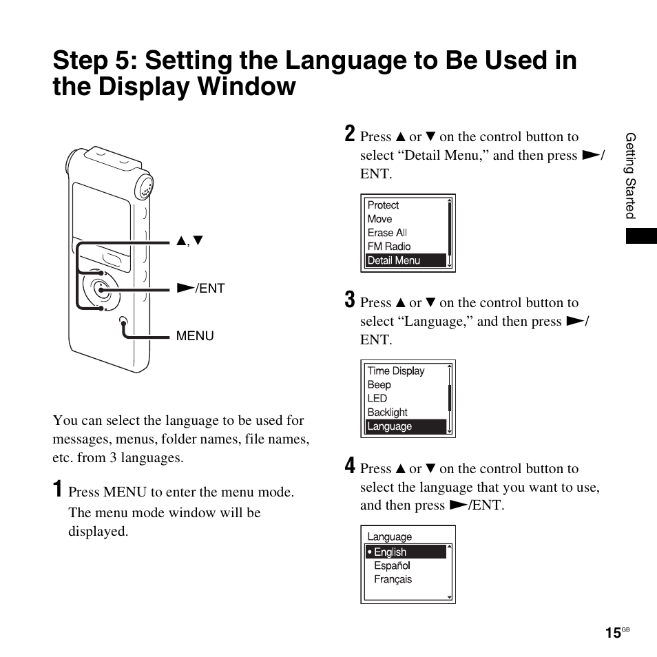 Sony ICD-UX300F User Manual | Page 15 / 124