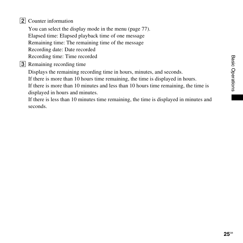 Sony ICD-UX300F User Manual | Page 25 / 124