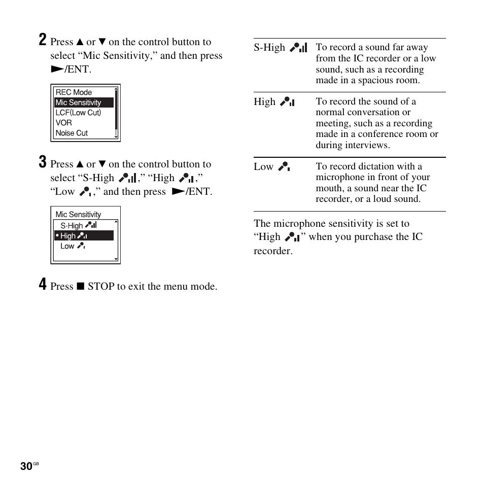 Sony ICD-UX300F User Manual | Page 30 / 124