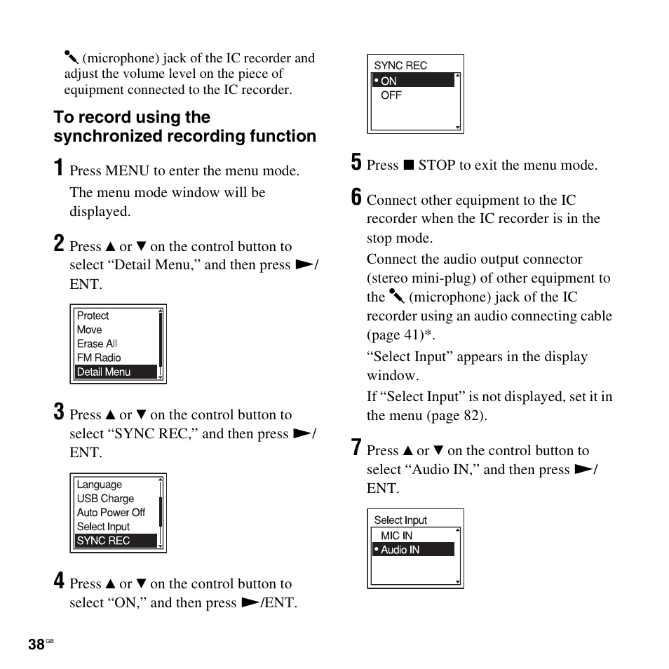 Sony ICD-UX300F User Manual | Page 38 / 124