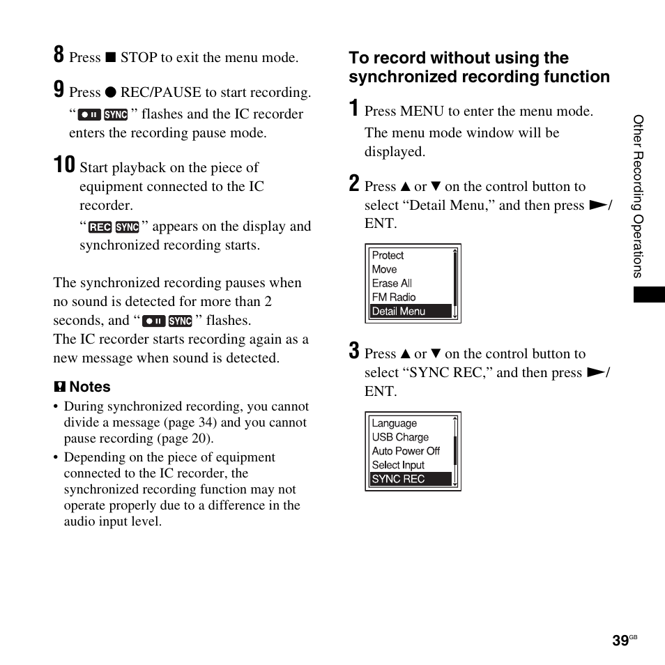 Sony ICD-UX300F User Manual | Page 39 / 124