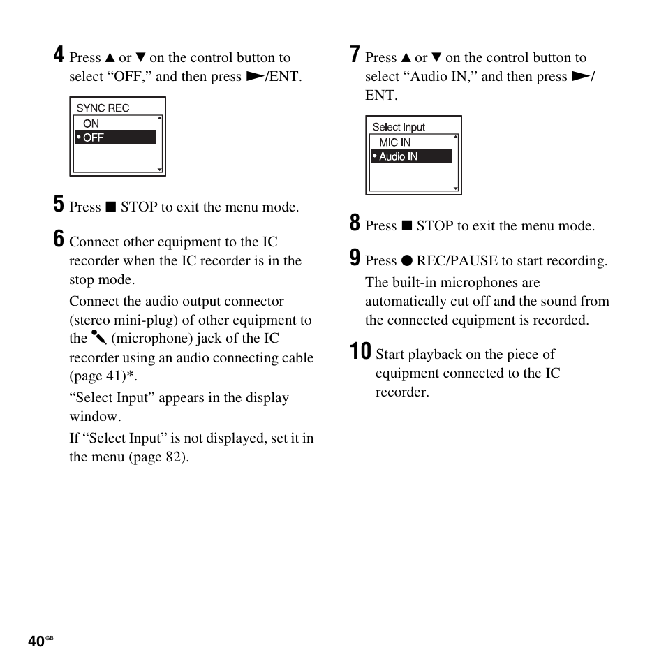 Sony ICD-UX300F User Manual | Page 40 / 124