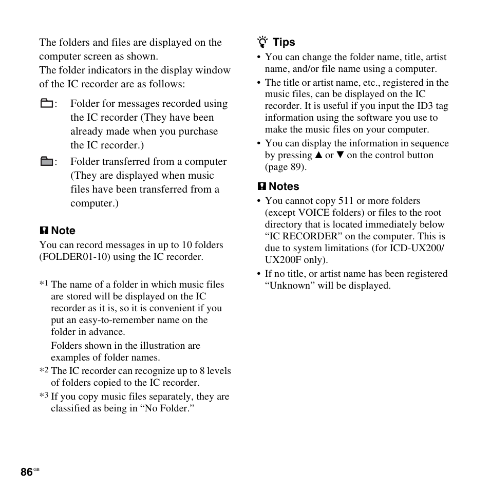 Sony ICD-UX300F User Manual | Page 86 / 124