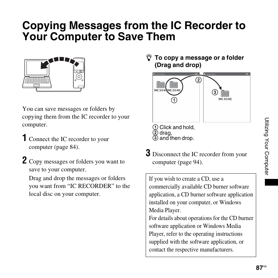 Sony ICD-UX300F User Manual | Page 87 / 124