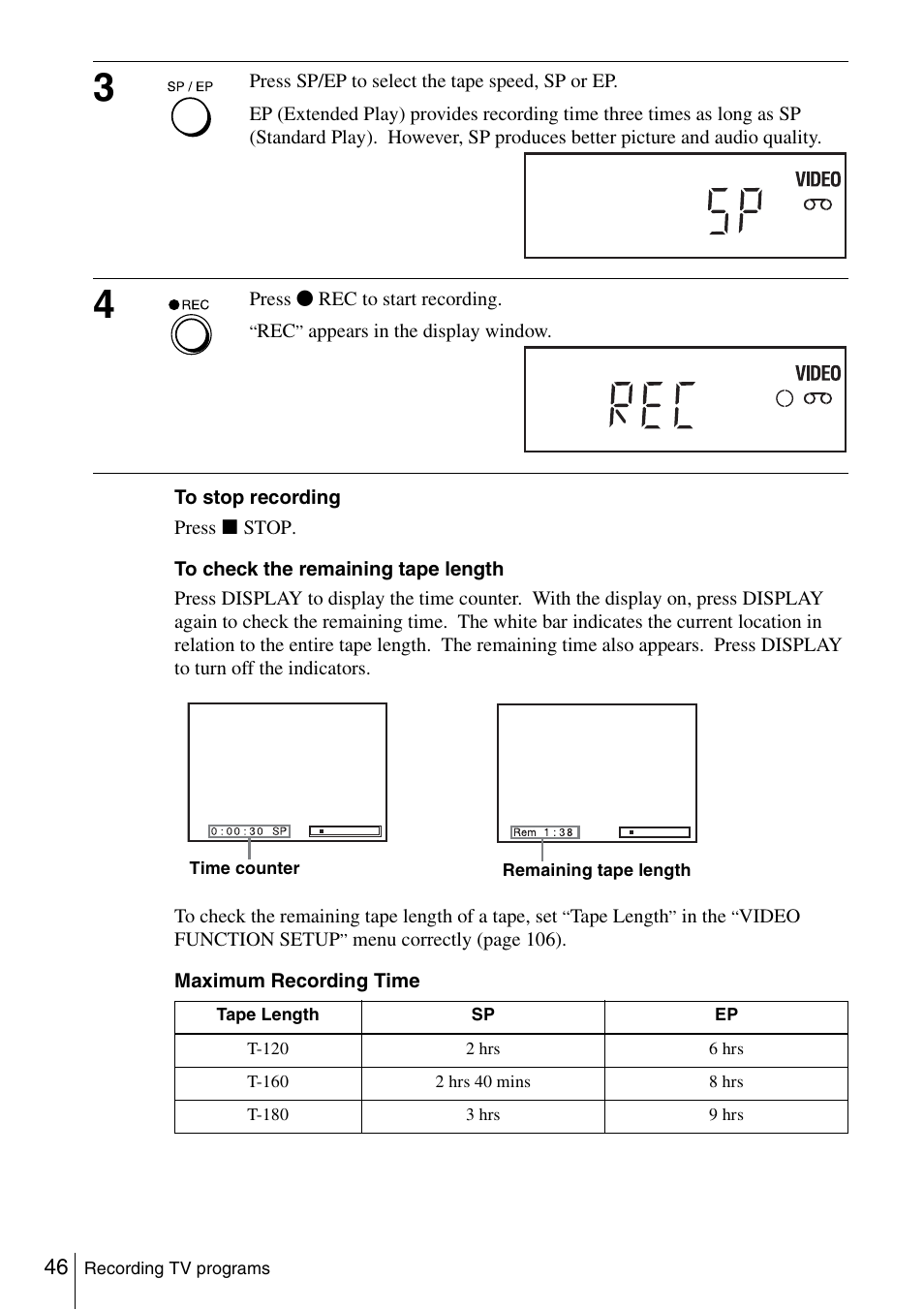 Sony SLV-D360P User Manual | Page 46 / 128