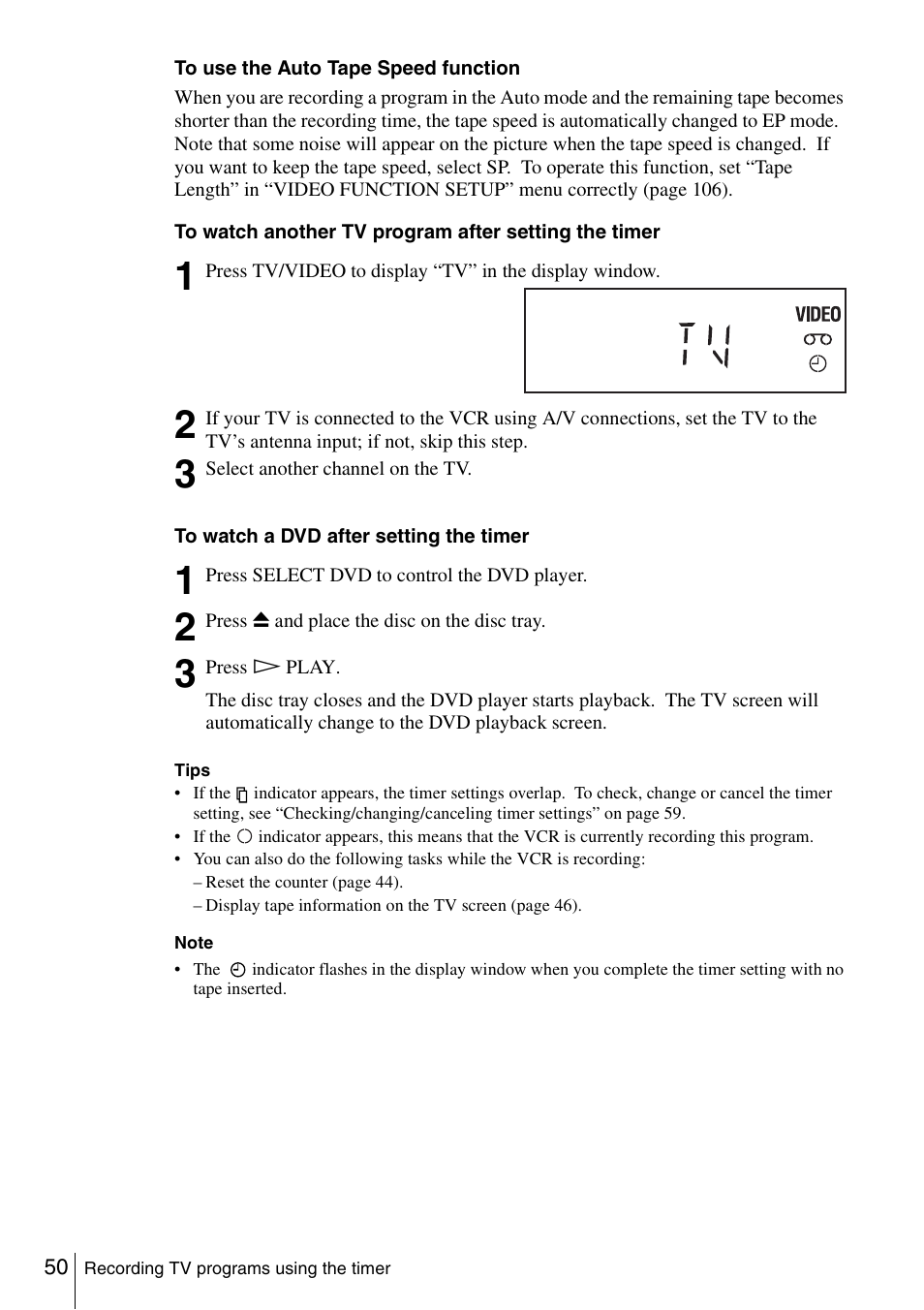 Sony SLV-D360P User Manual | Page 50 / 128