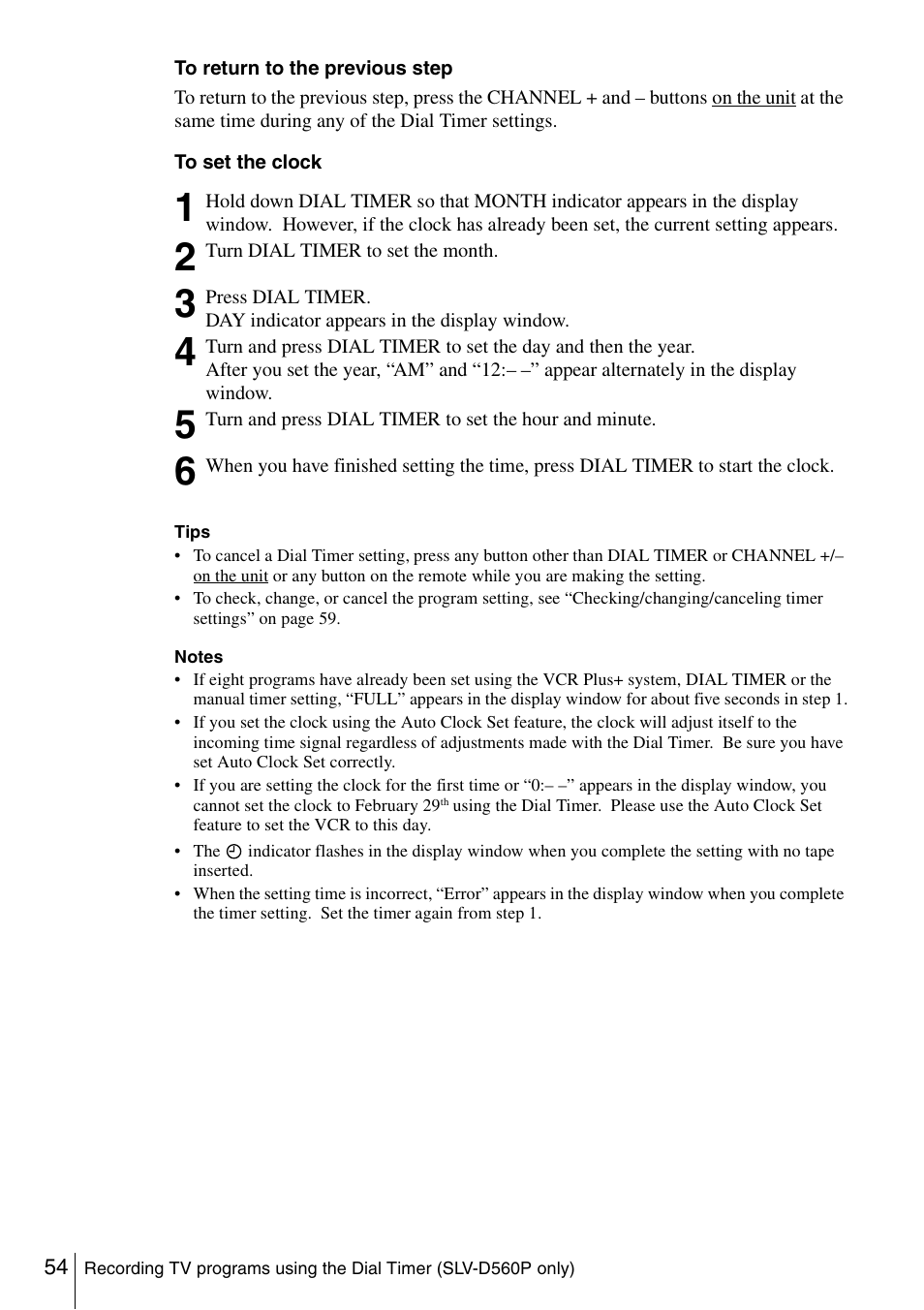 Sony SLV-D360P User Manual | Page 54 / 128
