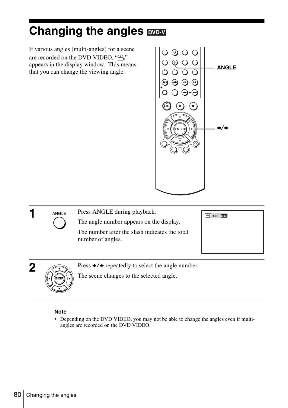 Changing the angles | Sony SLV-D360P User Manual | Page 80 / 128