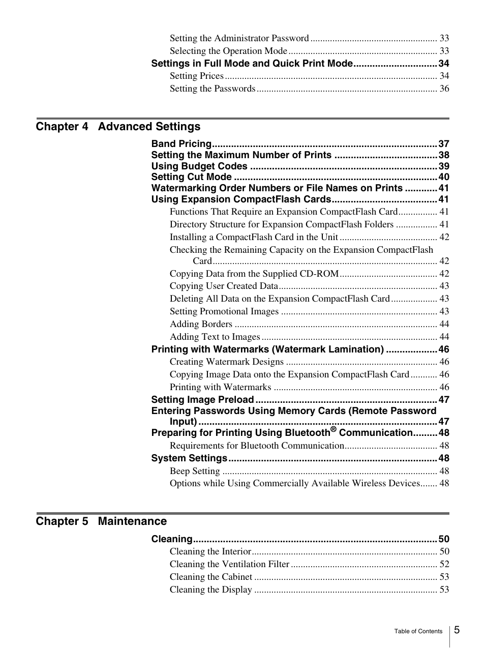 Sony UP-CR20L User Manual | Page 5 / 82