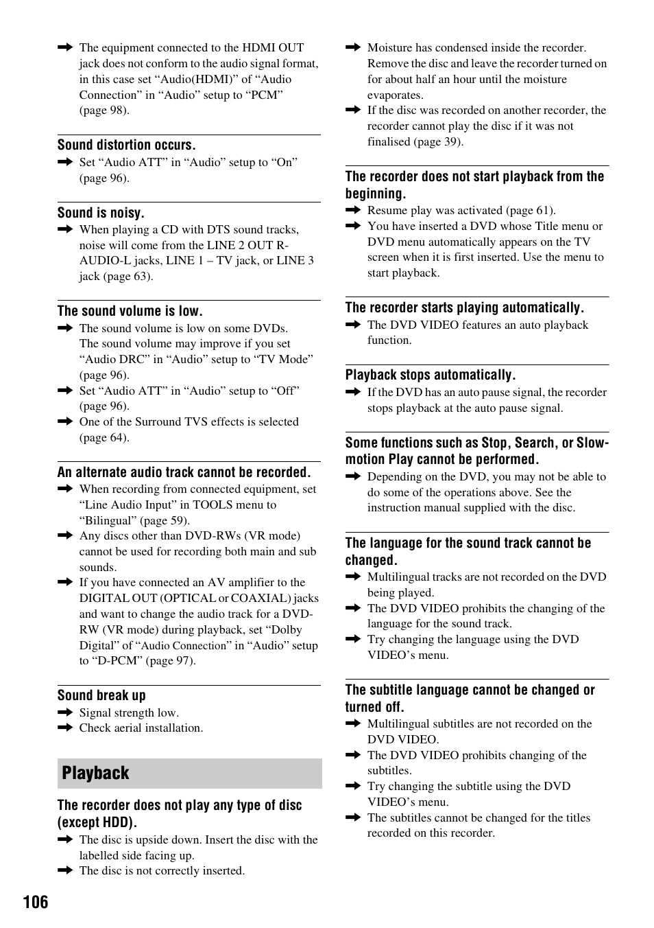 Playback | Sony RDR-HXD910 User Manual | Page 106 / 124