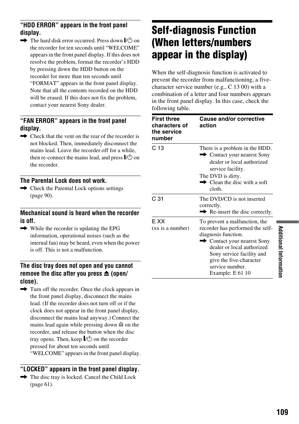 Sony RDR-HXD910 User Manual | Page 109 / 124
