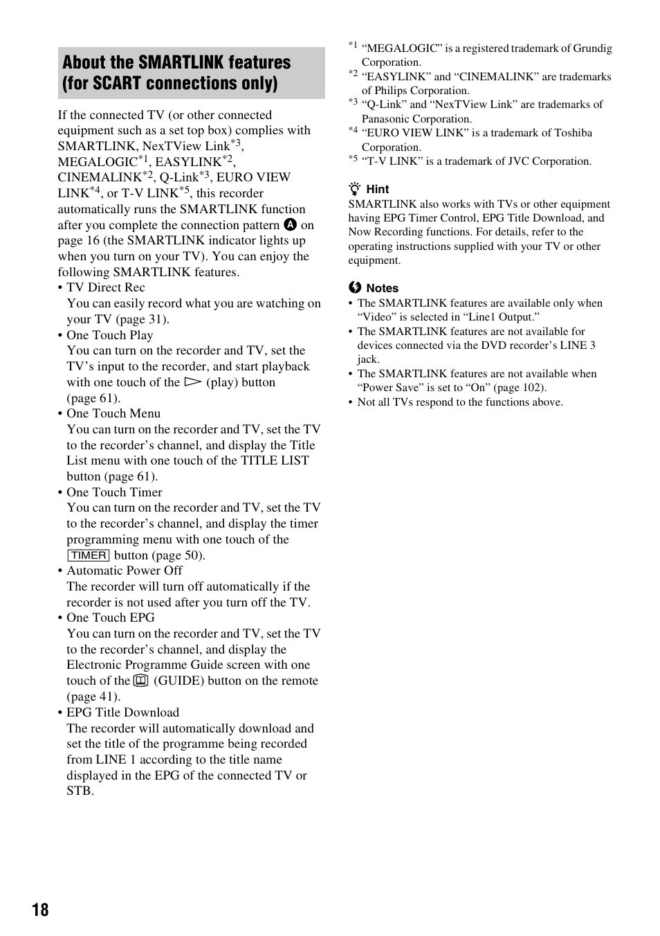 Sony RDR-HXD910 User Manual | Page 18 / 124