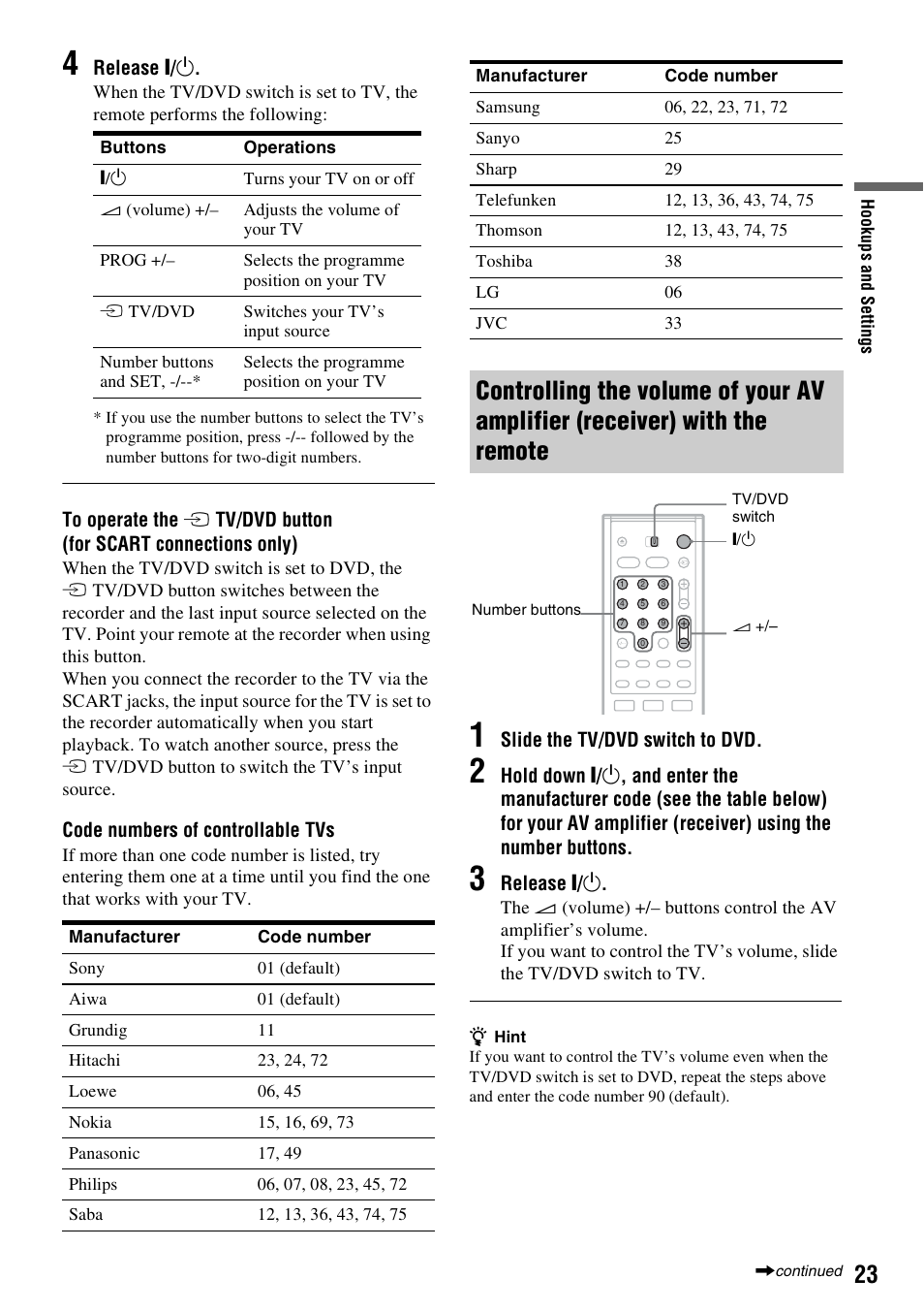 Sony RDR-HXD910 User Manual | Page 23 / 124