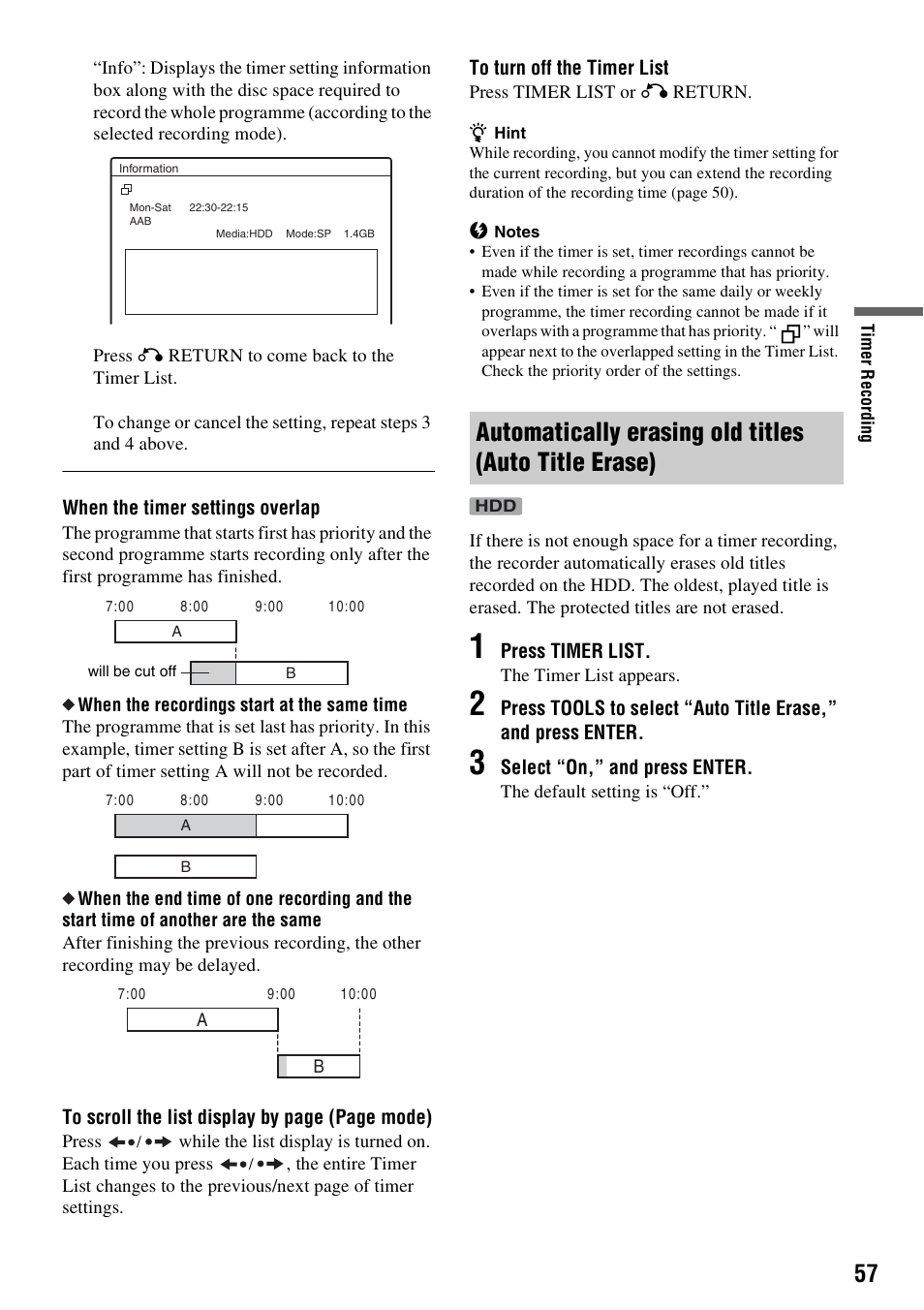 Sony RDR-HXD910 User Manual | Page 57 / 124