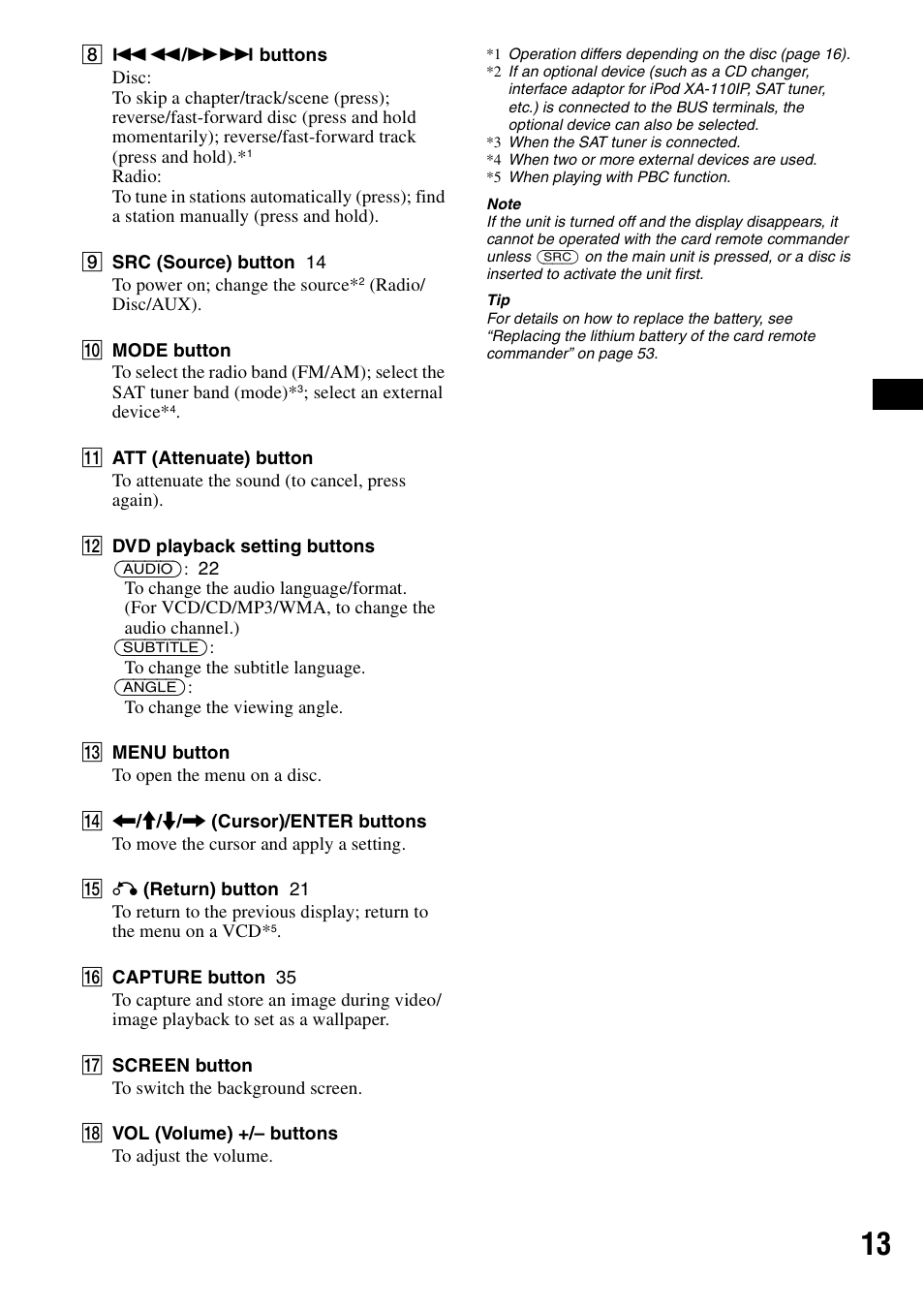 Sony XAV-W1 User Manual | Page 13 / 196