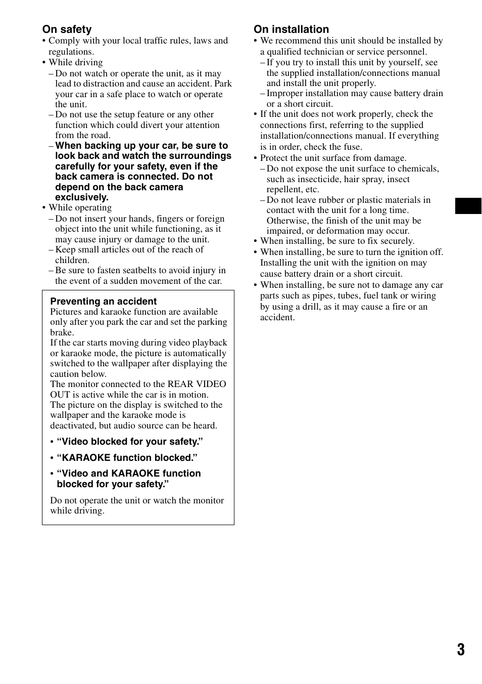 Sony XAV-W1 User Manual | Page 3 / 196