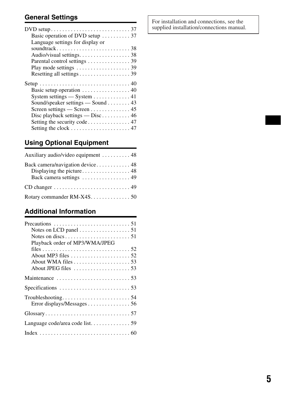 Sony XAV-W1 User Manual | Page 5 / 196