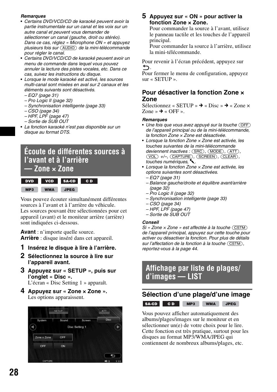 Affichage par liste de plages/ d’images - list, Sélection d’une plage/d’une image, Affichage par liste de plages/d’images | List, Affichage par liste de plages/ d’images — list | Sony XAV-W1 User Manual | Page 88 / 196