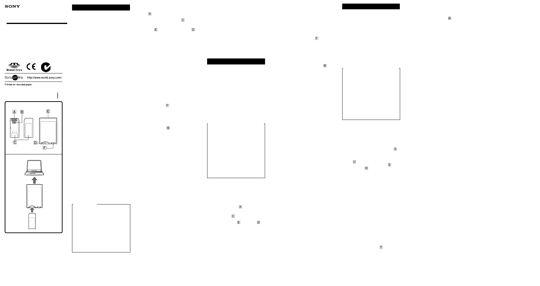 Sony MSAKIT-PC4A User Manual | 2 pages