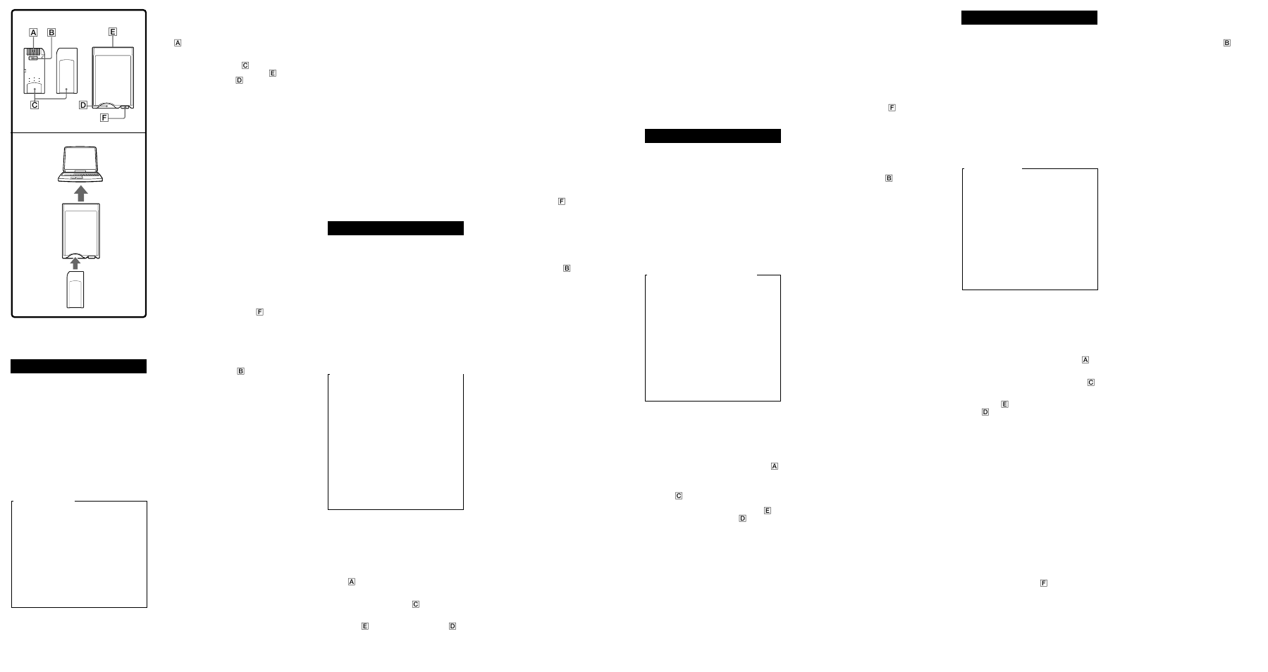 Voorzorgsmaatregelen, Gebruik, Juiste bediening | Technische gegevens, Zur besonderen beachtung, Betrieb, Hinweise zum betrieb, Technische daten, Precauzioni, Come usare l’unità | Sony MSAKIT-PC4A User Manual | Page 2 / 2