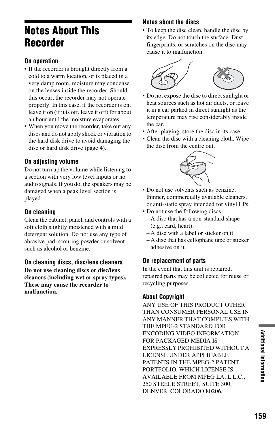 Notes about this recorder | Sony RDR-HXD790 User Manual | Page 159 / 168