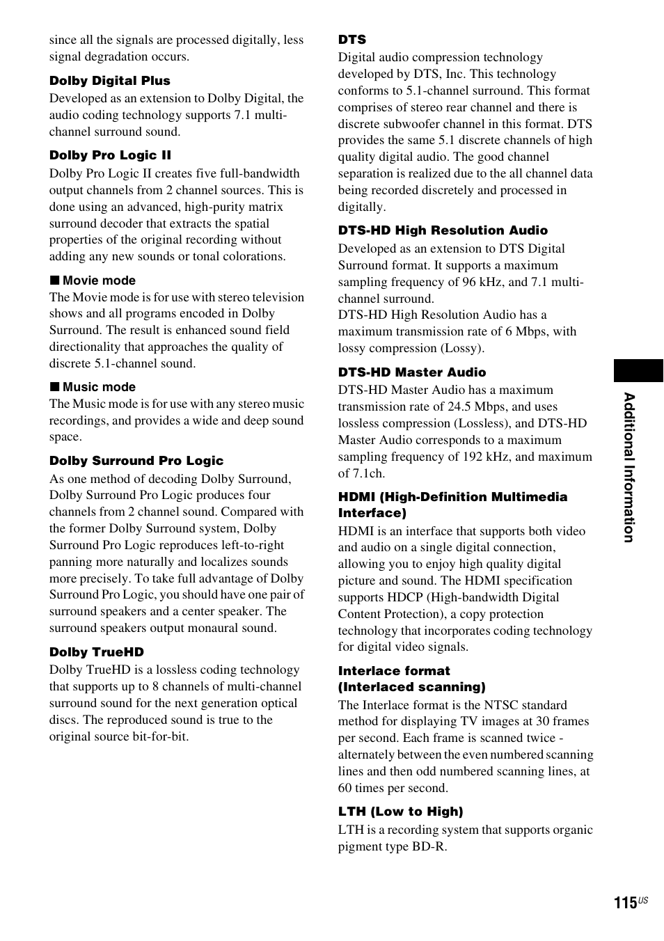 Sony BDV-T10 User Manual | Page 115 / 119
