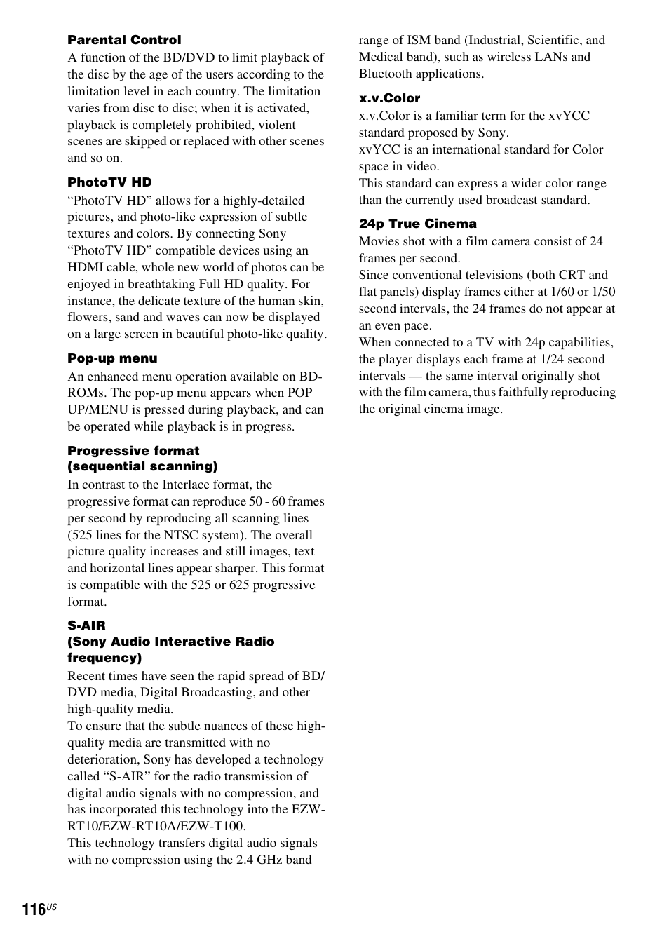 Sony BDV-T10 User Manual | Page 116 / 119
