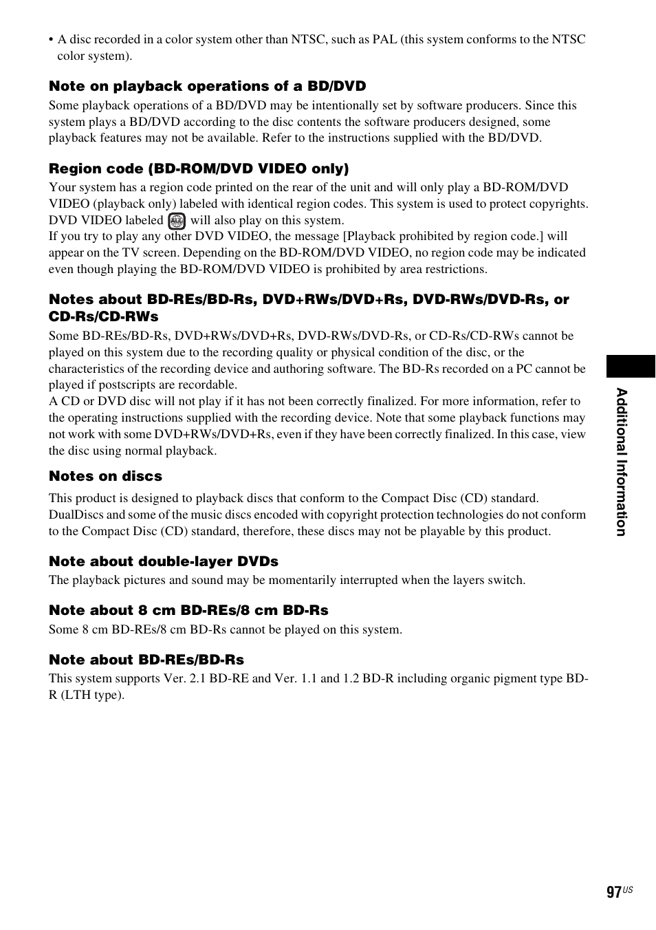 Sony BDV-T10 User Manual | Page 97 / 119