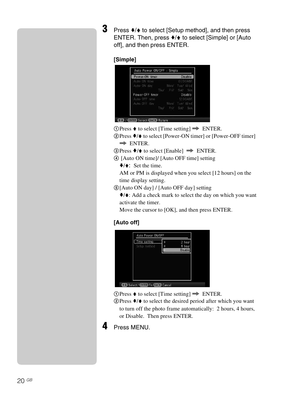 Sony S-FRAME DPF-A710/A700 User Manual | Page 20 / 28