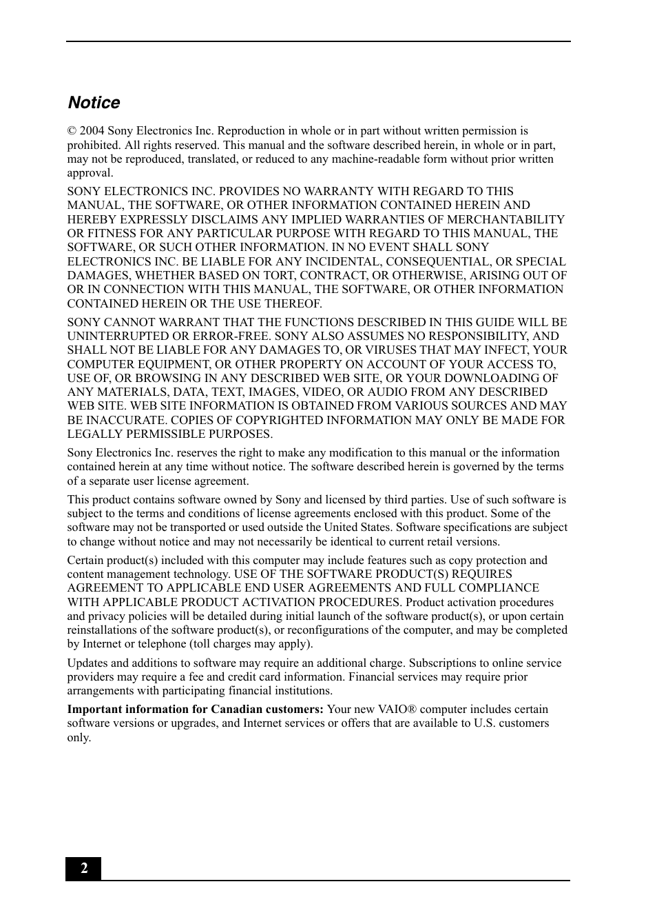 Sony PCV-RS710 User Manual | Page 2 / 44