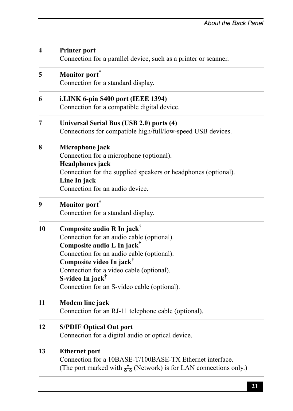 Sony PCV-RS710 User Manual | Page 21 / 44